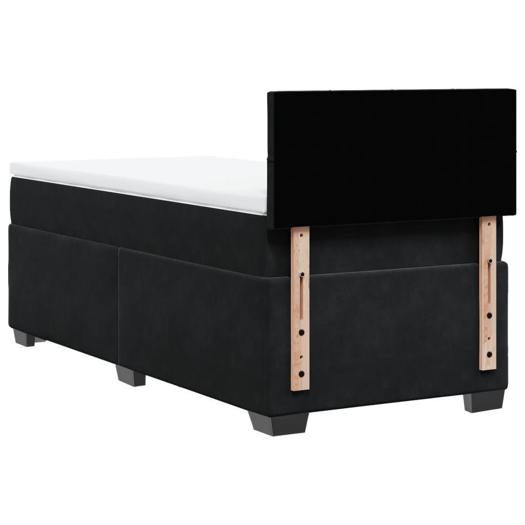 Κρεβάτι Boxspring με Στρώμα Μαύρο Single Βελούδινο - Pakobazaar