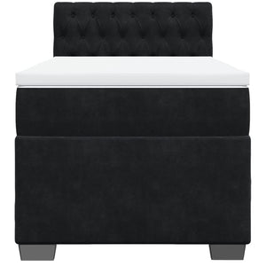 Κρεβάτι Boxspring με Στρώμα Μαύρο Single Βελούδινο - Pakobazaar