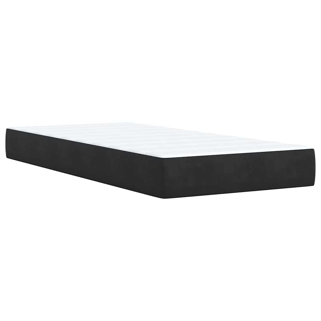 Κρεβάτι Boxspring με Στρώμα Μαύρο Single Βελούδινο - Pakobazaar