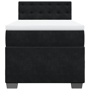 Κρεβάτι Boxspring με Στρώμα Μαύρο Single Βελούδινο - Pakobazaar