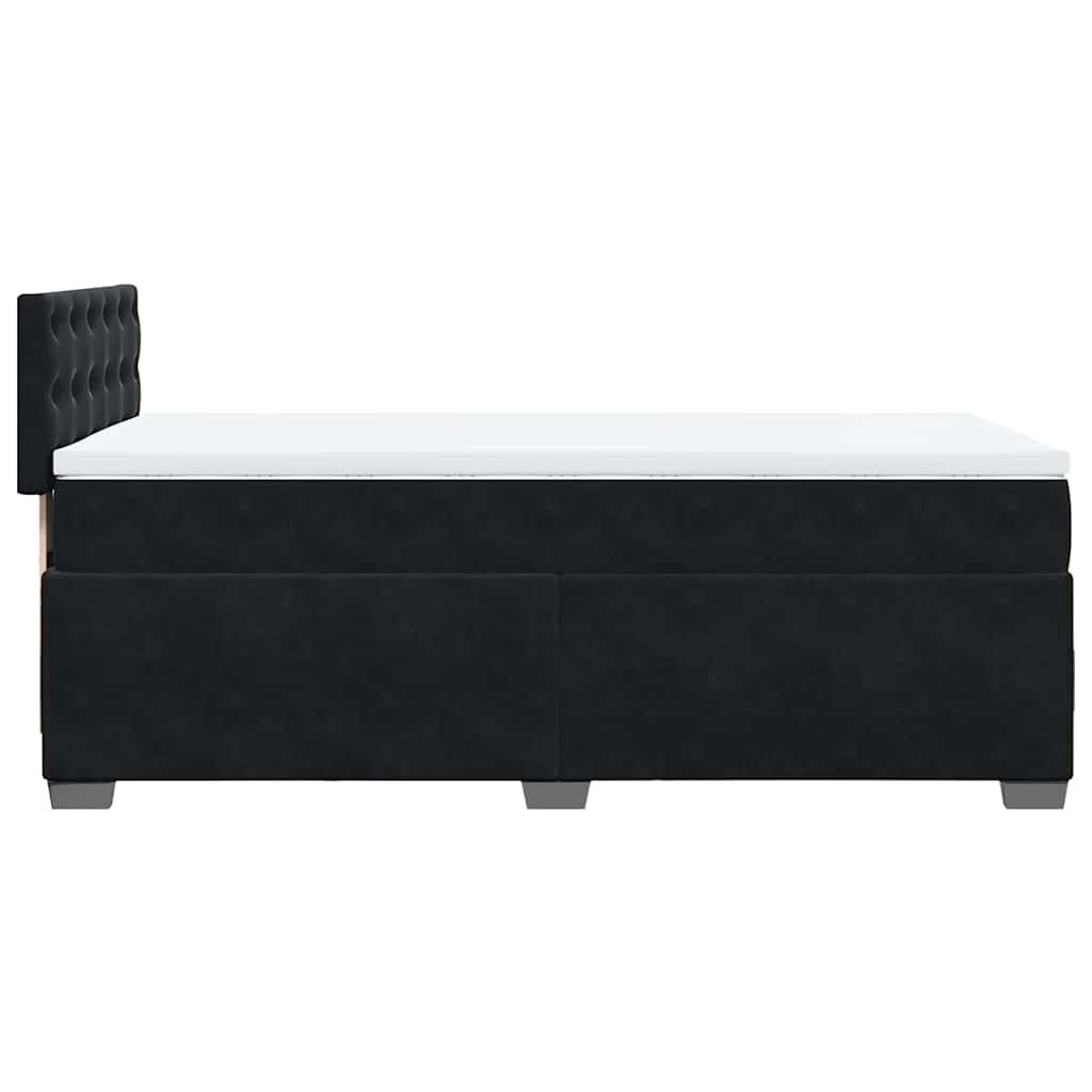 Κρεβάτι Boxspring με Στρώμα Μαύρο Single Βελούδινο - Pakobazaar