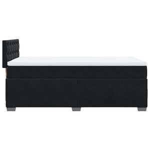 Κρεβάτι Boxspring με Στρώμα Μαύρο Single Βελούδινο - Pakobazaar