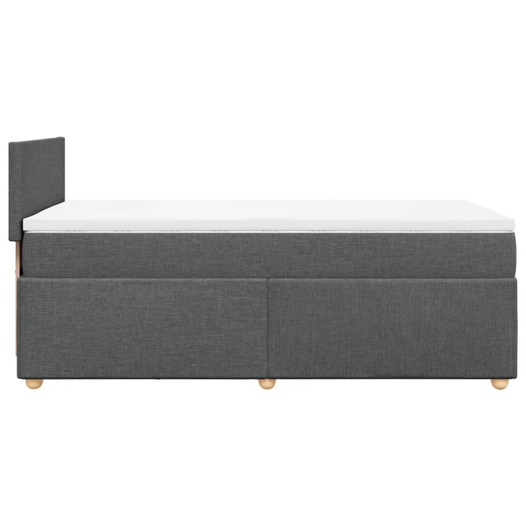 Κρεβάτι Boxspring με Στρώμα Σκούρο Γκρι 80x200 εκ. Υφασμάτινο - Pakobazaar