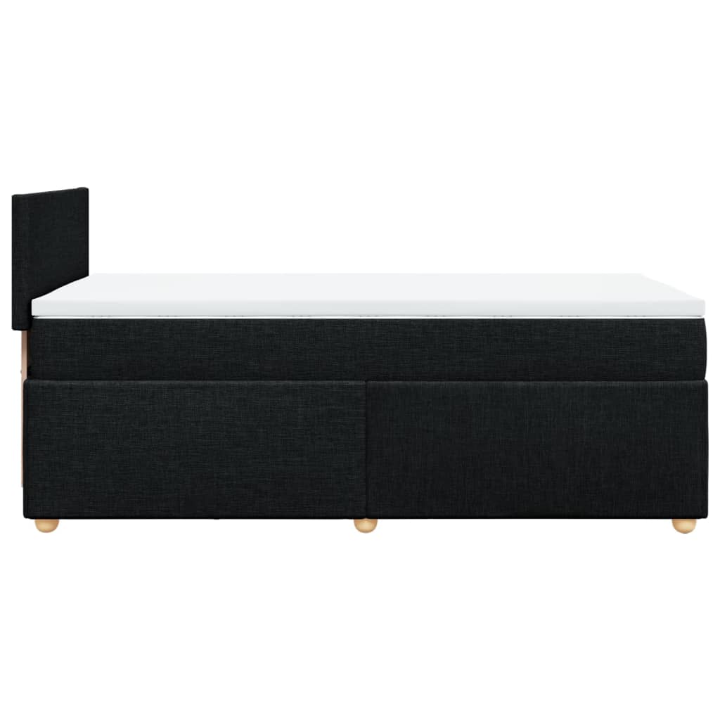 Κρεβάτι Boxspring με Στρώμα Μαύρο 80 x 200 εκ. Υφασμάτινο - Pakobazaar