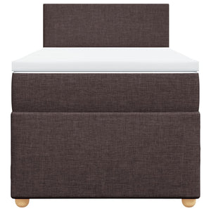 Κρεβάτι Boxspring με Στρώμα Σκούρο Καφέ 80x200 εκ. Υφασμάτινο