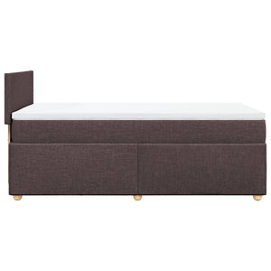 Κρεβάτι Boxspring με Στρώμα Σκούρο Καφέ 80x200 εκ. Υφασμάτινο