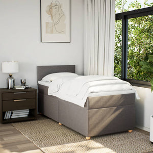 Κρεβάτι Boxspring με Στρώμα Taupe 80x200 εκ. Υφασμάτινο