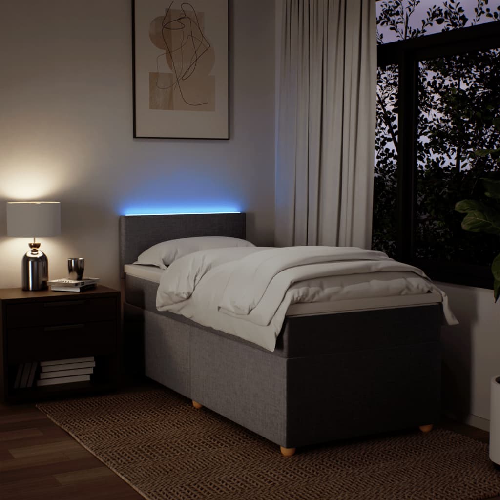 Κρεβάτι Boxspring με Στρώμα Taupe 80x200 εκ. Υφασμάτινο