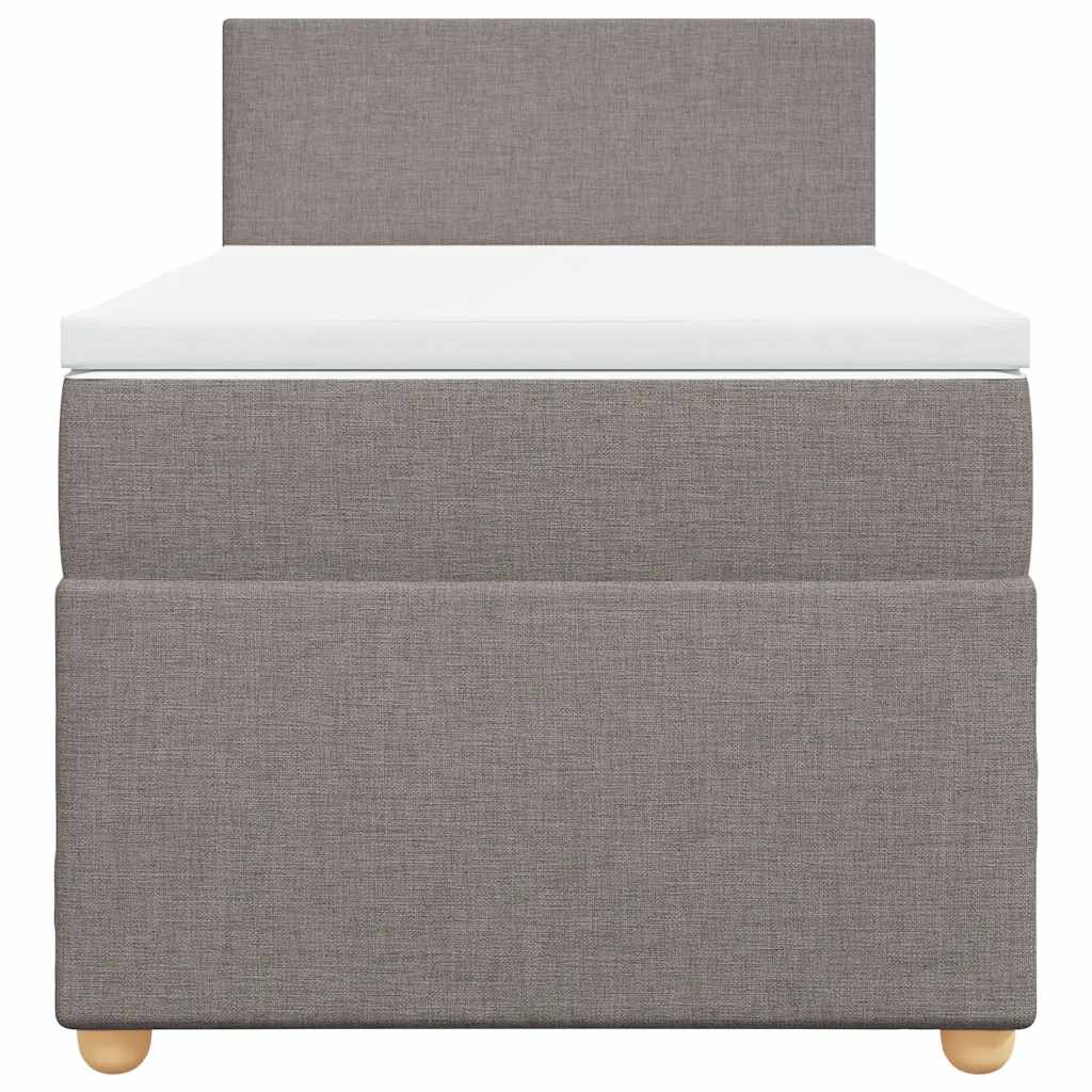 Κρεβάτι Boxspring με Στρώμα Taupe 80x200 εκ. Υφασμάτινο