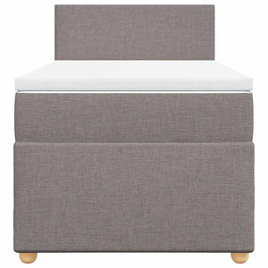 Κρεβάτι Boxspring με Στρώμα Taupe 80x200 εκ. Υφασμάτινο