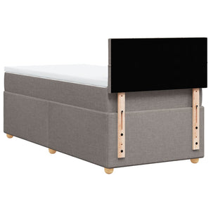 Κρεβάτι Boxspring με Στρώμα Taupe 80x200 εκ. Υφασμάτινο