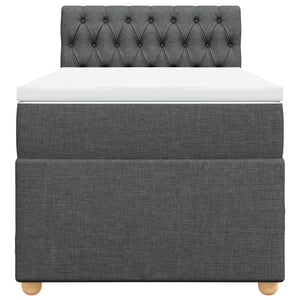 Κρεβάτι Boxspring με Στρώμα Σκούρο Γκρι 80x200 εκ. Υφασμάτινο - Pakobazaar