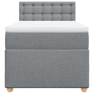 Κρεβάτι Boxspring με Στρώμα Ανοιχτό Γκρι 80x200 εκ. Υφασμάτινο - Pakobazaar