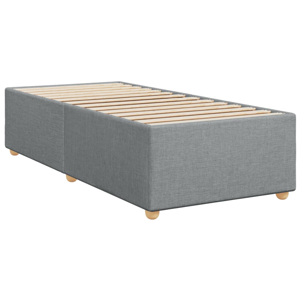 Κρεβάτι Boxspring με Στρώμα Ανοιχτό Γκρι 80x200 εκ. Υφασμάτινο - Pakobazaar
