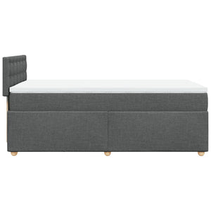 Κρεβάτι Boxspring με Στρώμα Σκούρο Γκρι 80x200 εκ. Υφασμάτινο - Pakobazaar