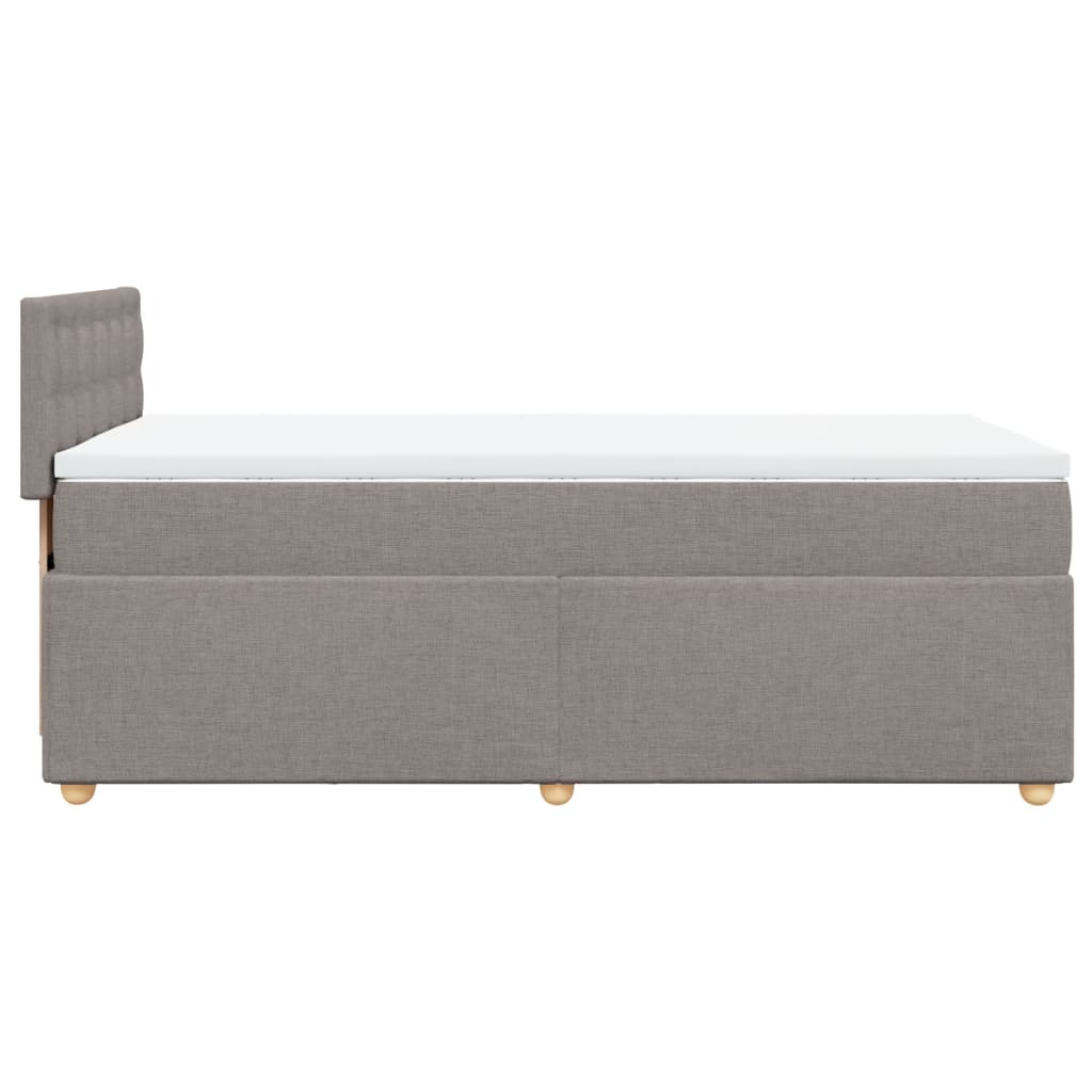 Κρεβάτι Boxspring με Στρώμα Taupe 80x200 εκ. Υφασμάτινο - Pakobazaar