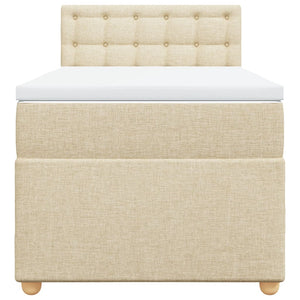 Κρεβάτι Boxspring με Στρώμα Κρεμ 80 x 200 εκ. Υφασμάτινο