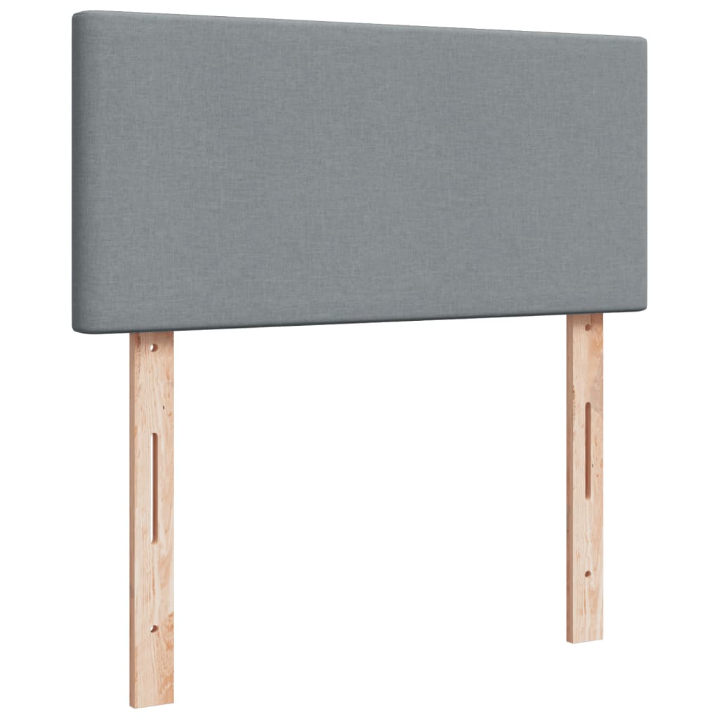 Κρεβάτι Boxspring με Στρώμα Ανοιχτό Γκρι 90x190 εκ. Υφασμάτινο - Pakobazaar