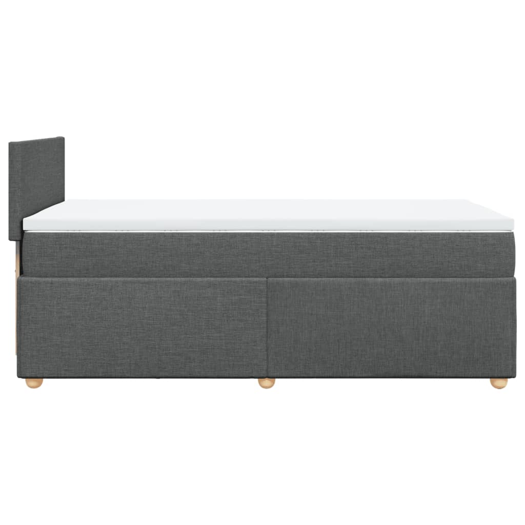 Κρεβάτι Boxspring με Στρώμα Σκούρο Γκρι 90x190 εκ. Υφασμάτινο - Pakobazaar