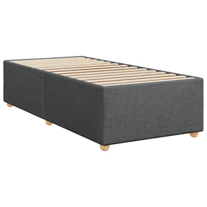 Κρεβάτι Boxspring με Στρώμα Σκούρο Γκρι 90x190 εκ. Υφασμάτινο - Pakobazaar
