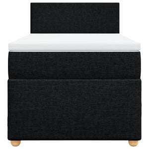 Κρεβάτι Boxspring με Στρώμα Μαύρο 90x190 εκ.Υφασμάτινο