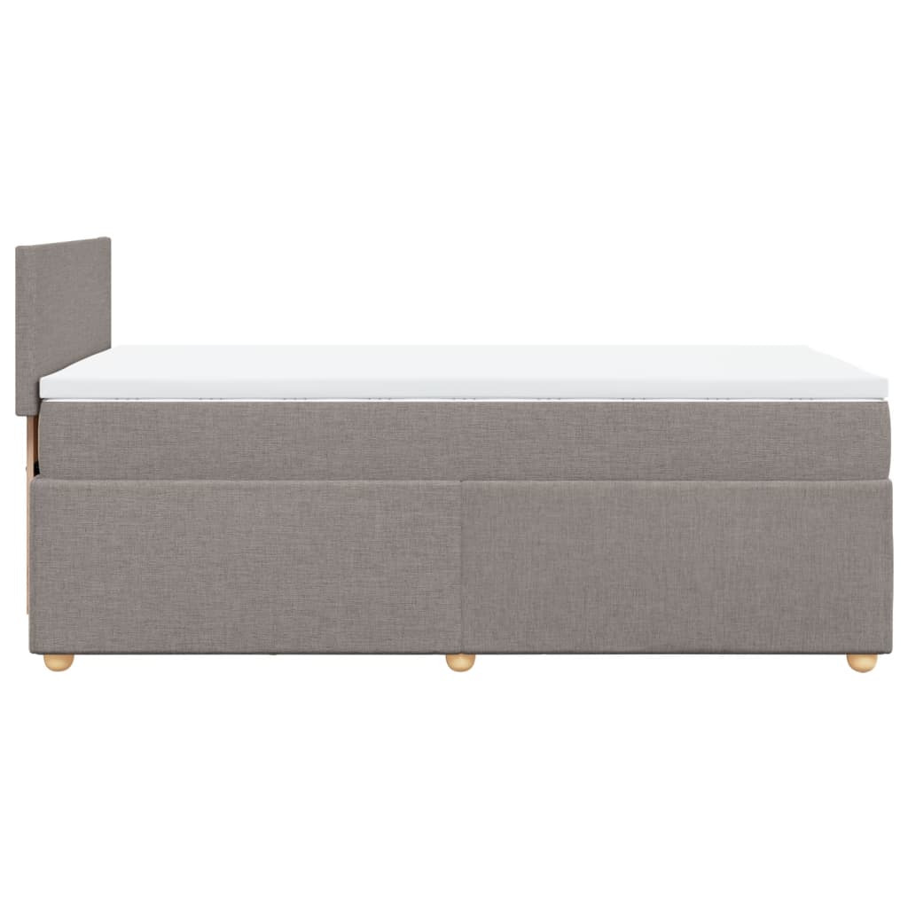 Κρεβάτι Boxspring με Στρώμα Taupe 90x190 εκ.Υφασμάτινο