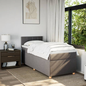 Κρεβάτι Boxspring με Στρώμα Taupe 90x190 εκ.Υφασμάτινο
