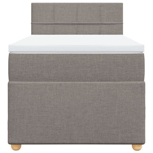 Κρεβάτι Boxspring με Στρώμα Taupe 90x190 εκ.Υφασμάτινο