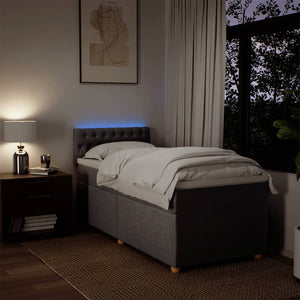Κρεβάτι Boxspring με Στρώμα Taupe 90x190 εκ.Υφασμάτινο