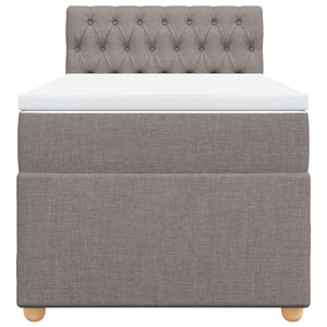 Κρεβάτι Boxspring με Στρώμα Taupe 90x190 εκ.Υφασμάτινο