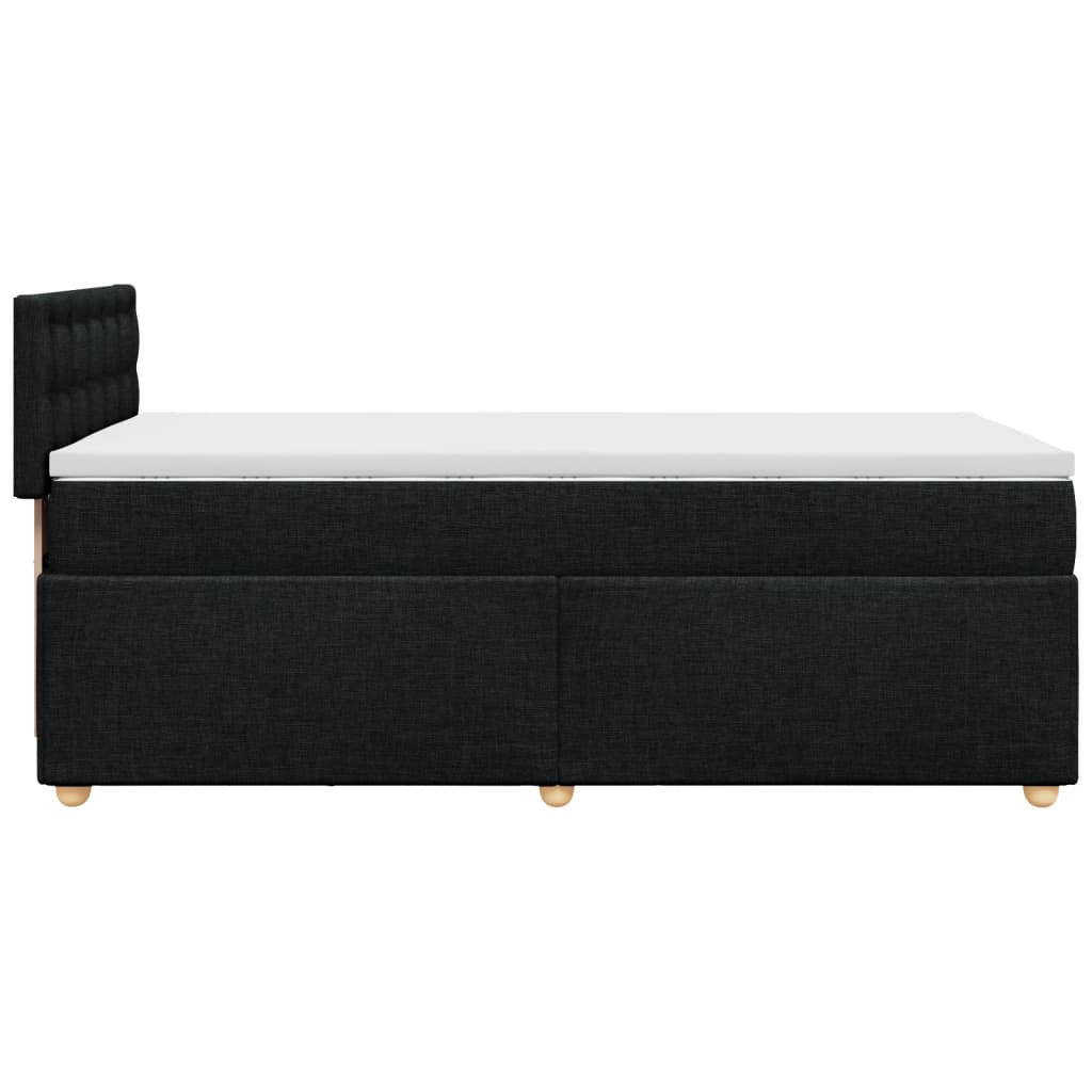 Κρεβάτι Boxspring με Στρώμα Μαύρο 90x190 εκ.Υφασμάτινο