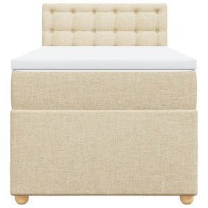 Κρεβάτι Boxspring με Στρώμα Κρεμ 90x190 εκ.Υφασμάτινο