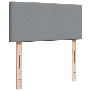 Κρεβάτι Boxspring με Στρώμα Ανοιχτό Γκρι 90x200 εκ. Υφασμάτινο - Pakobazaar