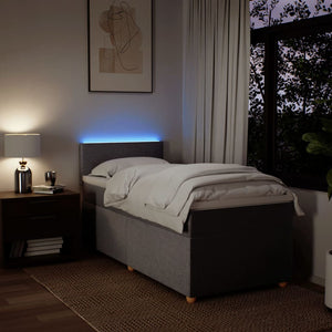 Κρεβάτι Boxspring με Στρώμα Taupe 90x200 εκ. Υφασμάτινο
