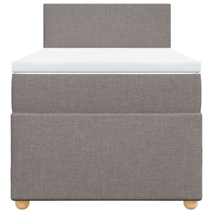 Κρεβάτι Boxspring με Στρώμα Taupe 90x200 εκ. Υφασμάτινο