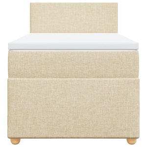 Κρεβάτι Boxspring με Στρώμα Κρεμ 90x200 εκ.Υφασμάτινο