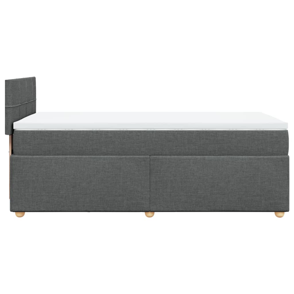 Κρεβάτι Boxspring με Στρώμα Σκούρο Γκρι 90x200 εκ. Υφασμάτινο - Pakobazaar