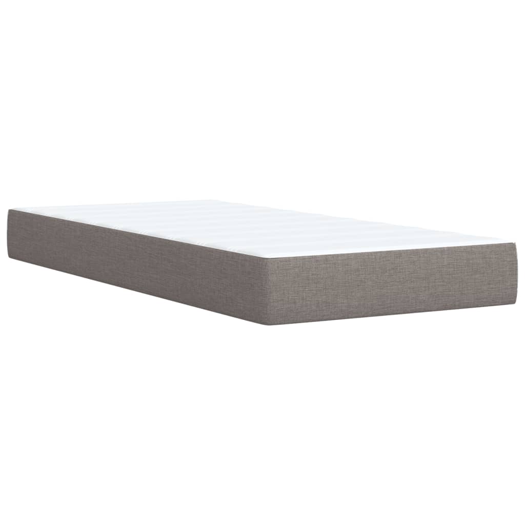 Κρεβάτι Boxspring με Στρώμα Taupe 90x200 εκ. Υφασμάτινο - Pakobazaar
