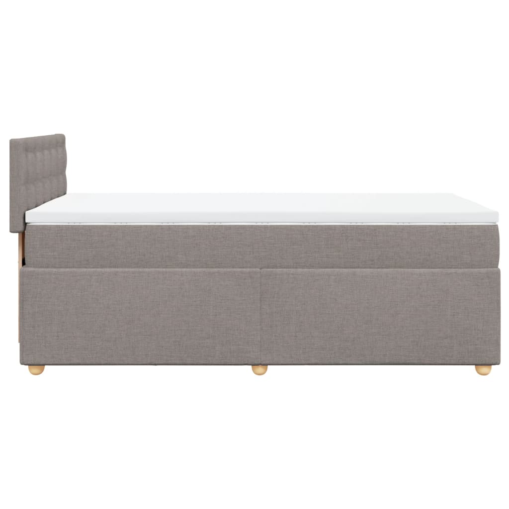 Κρεβάτι Boxspring με Στρώμα Taupe 90x200 εκ. Υφασμάτινο
