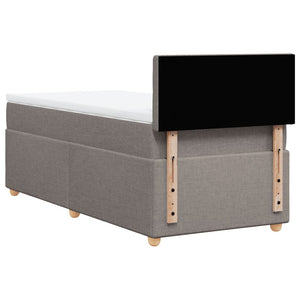 Κρεβάτι Boxspring με Στρώμα Taupe 90x200 εκ. Υφασμάτινο
