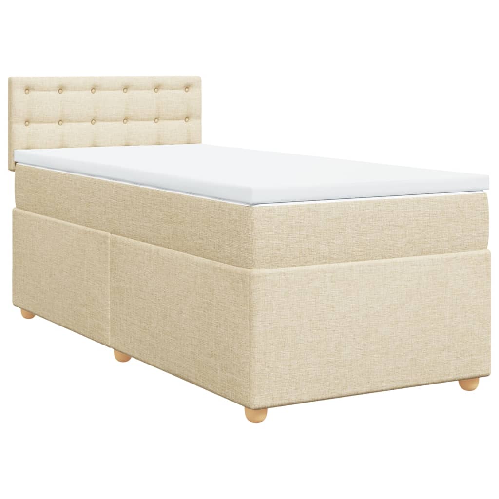 Κρεβάτι Boxspring με Στρώμα Κρεμ 90x200 εκ.Υφασμάτινο