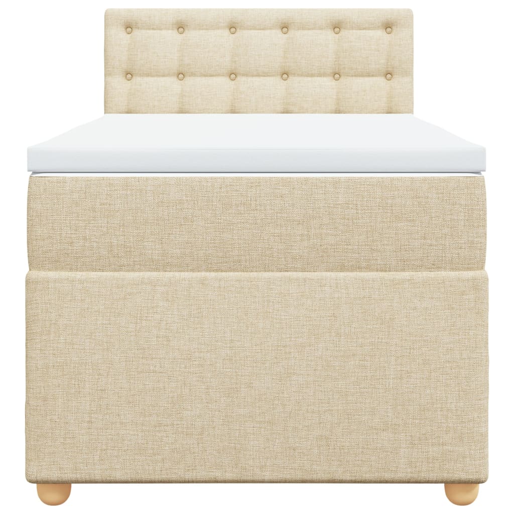 Κρεβάτι Boxspring με Στρώμα Κρεμ 90x200 εκ.Υφασμάτινο