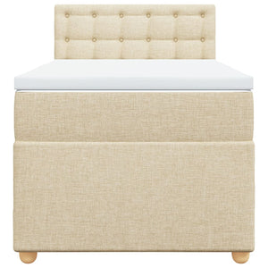 Κρεβάτι Boxspring με Στρώμα Κρεμ 90x200 εκ.Υφασμάτινο