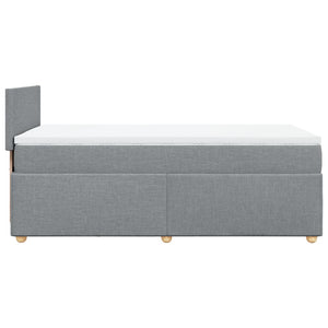 Κρεβάτι Boxspring με Στρώμα Ανοιχτό Γκρι 100x200 εκ. Υφασμάτινο