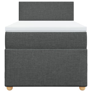 Κρεβάτι Boxspring με Στρώμα Σκούρο Γκρι 100x200 εκ. Υφασμάτινο - Pakobazaar