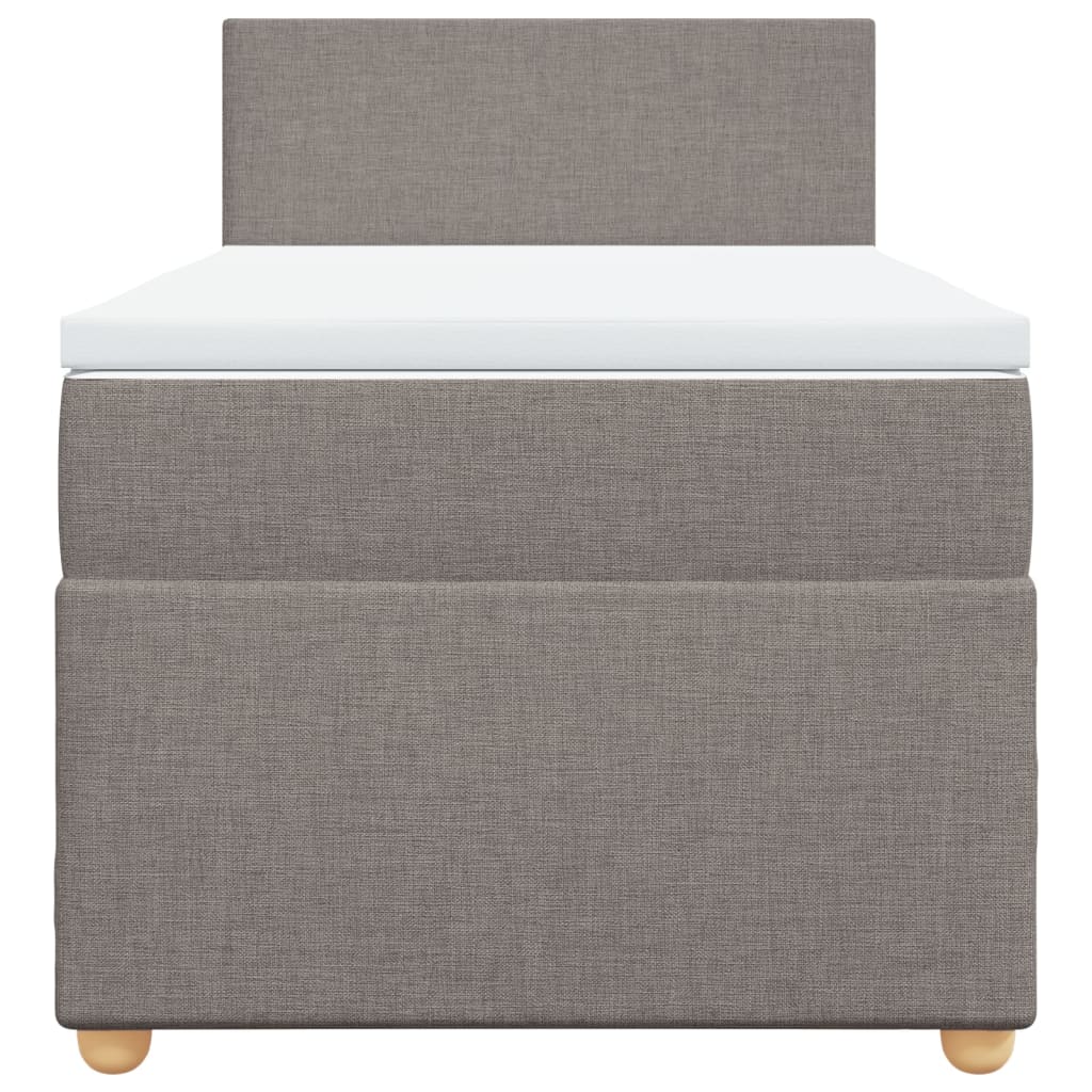 Κρεβάτι Boxspring με Στρώμα Taupe 100 x 200 εκ. Υφασμάτινο