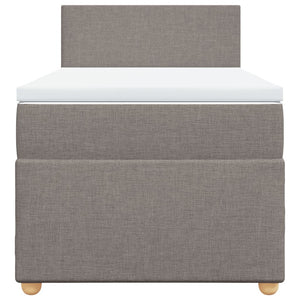 Κρεβάτι Boxspring με Στρώμα Taupe 100 x 200 εκ. Υφασμάτινο