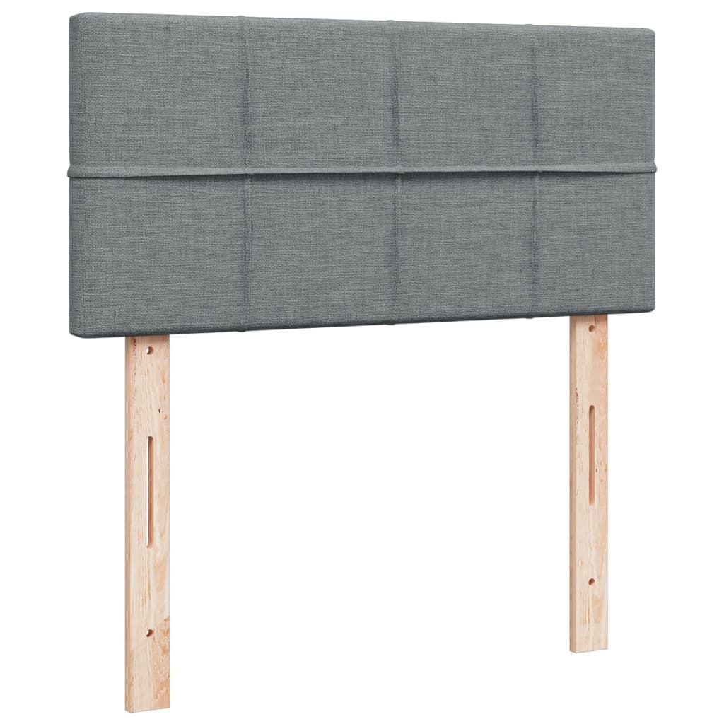 Κρεβάτι Boxspring με Στρώμα Ανοιχτό Γκρι 100x200 εκ. Υφασμάτινο