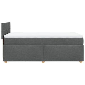 Κρεβάτι Boxspring με Στρώμα Σκούρο Γκρι 100x200 εκ. Υφασμάτινο - Pakobazaar
