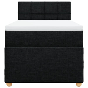 Κρεβάτι Boxspring με Στρώμα Μαύρο 100 x 200 εκ. Υφασμάτινο - Pakobazaar